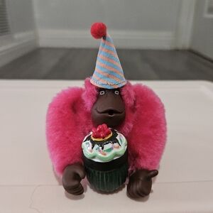 Pink Plush Monkey with Cupcake